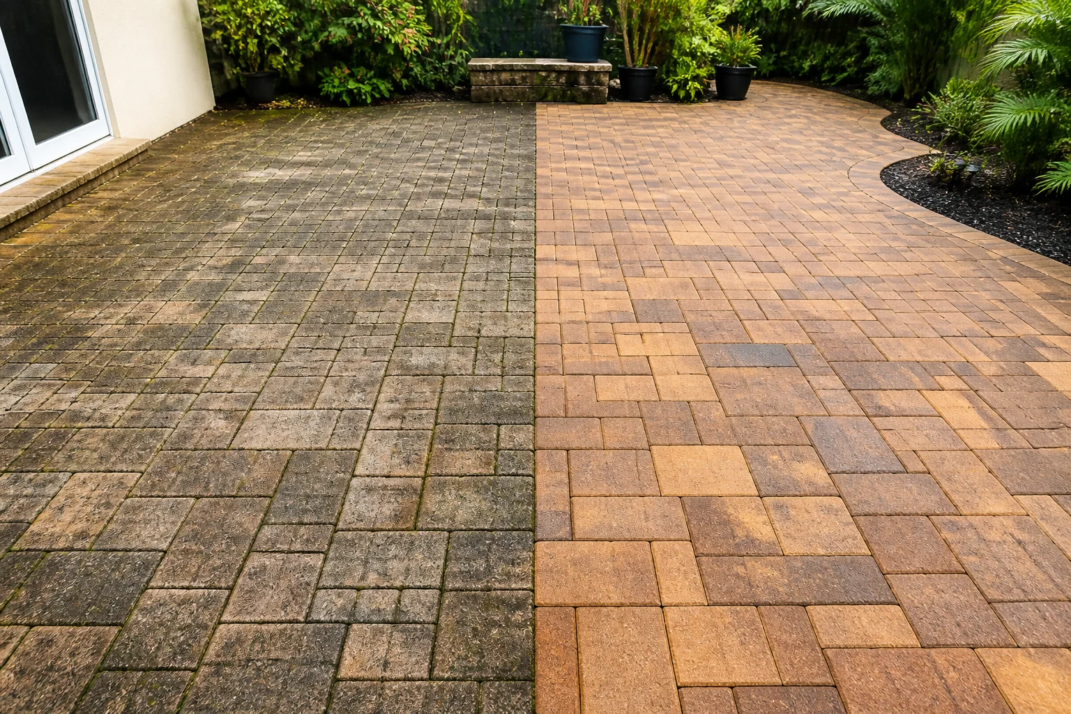 Pressure washing result example