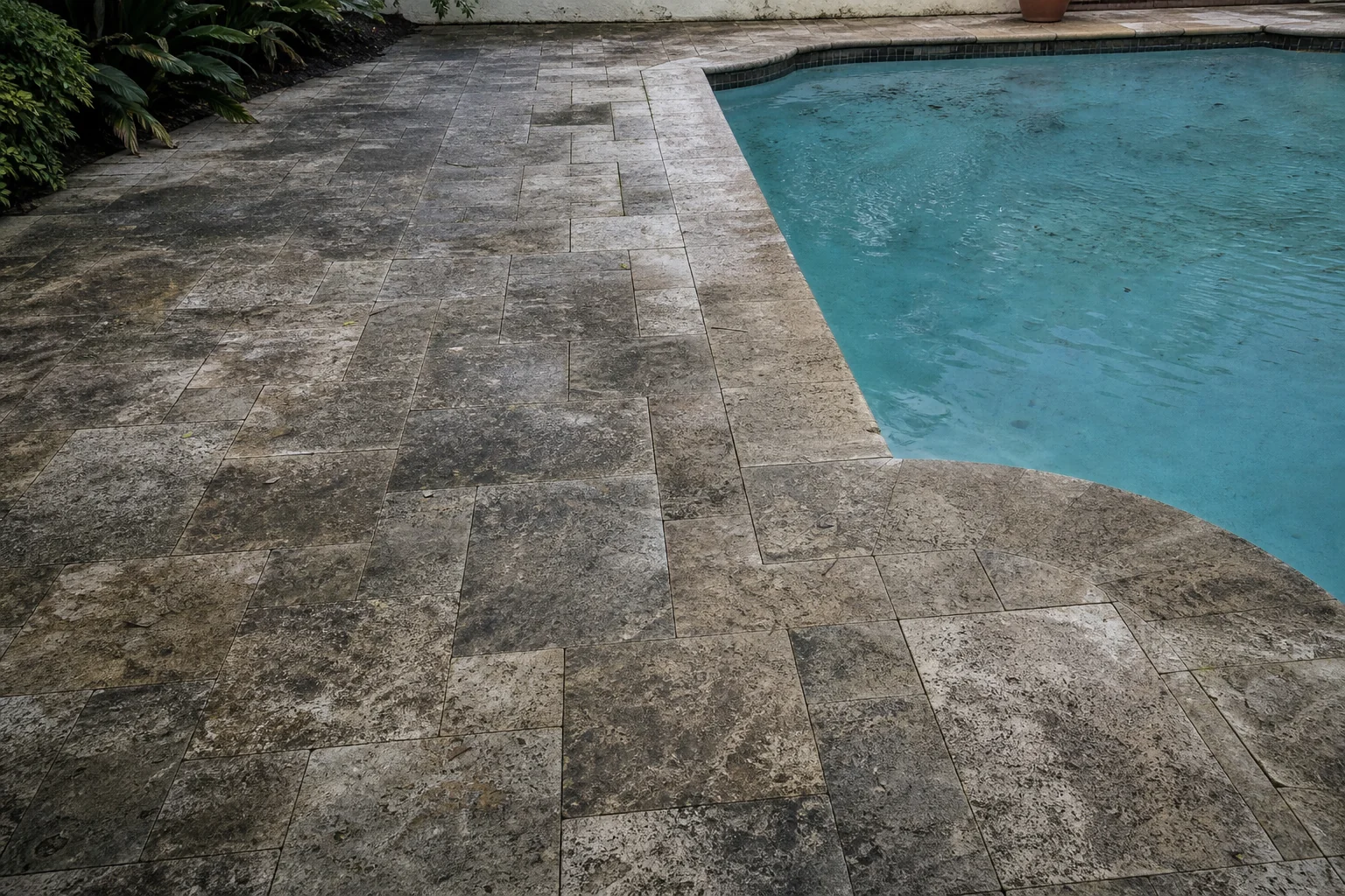 Pool deck before wash
