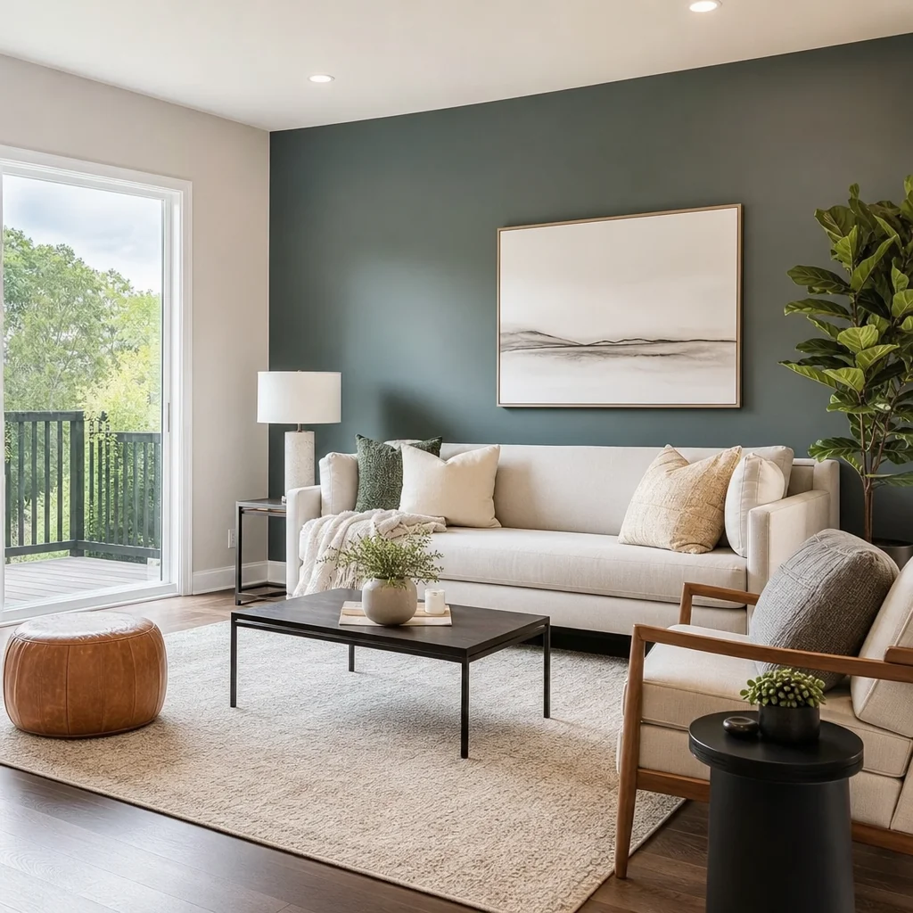 Freshly painted living room