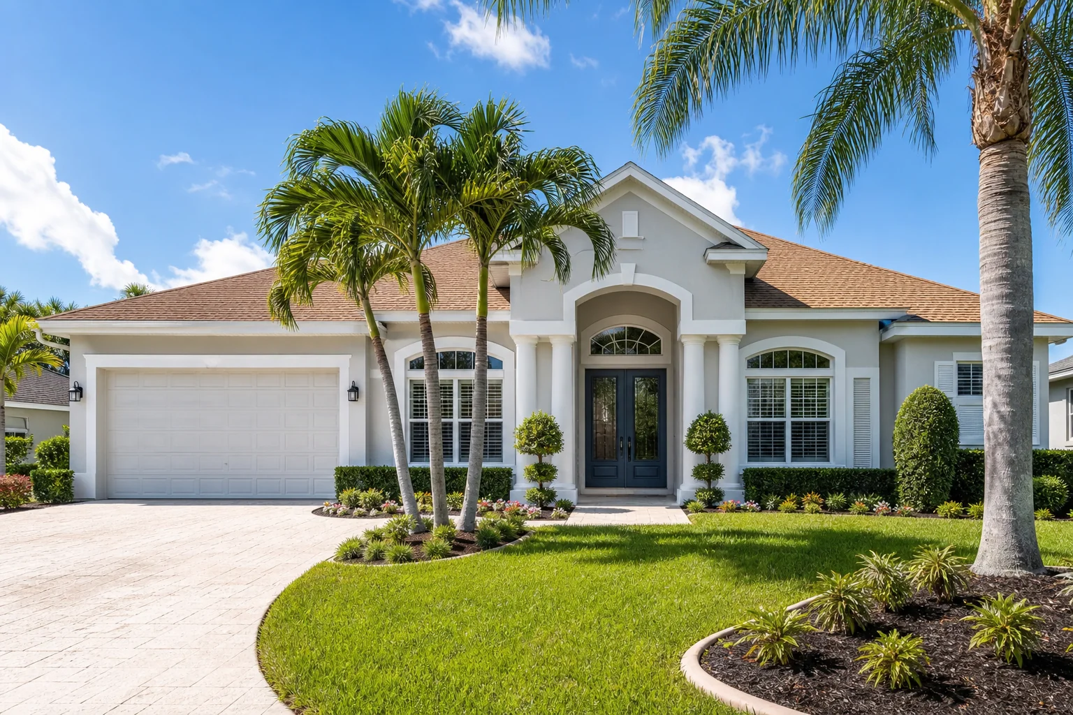 Freshly painted home exterior