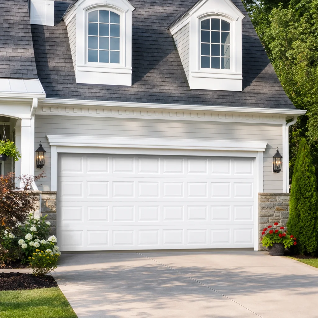 Traditional raised-panel garage door